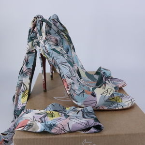 Christian Louboutin 39 pastel Sandale Du Desert 100 Ribbon Bow Sandals Heel E738